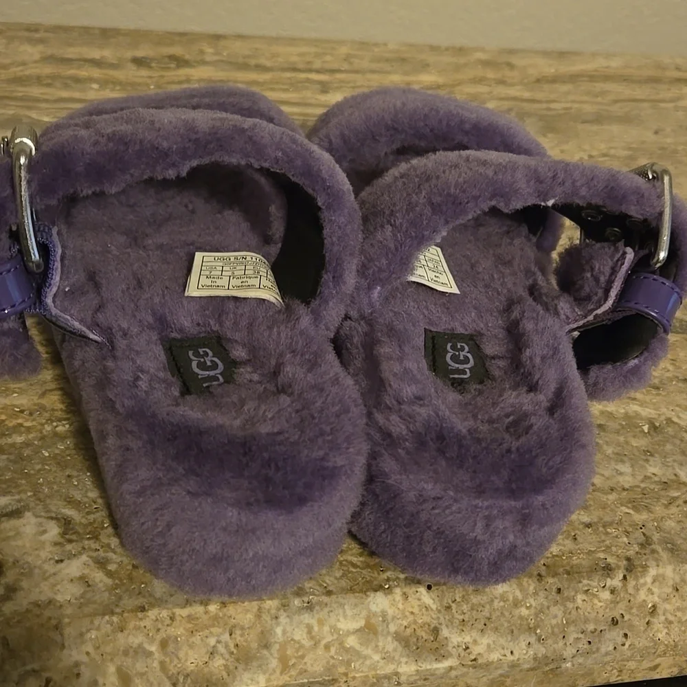 UGG Purple Fuzzy Slippers - Picture 3 of 8